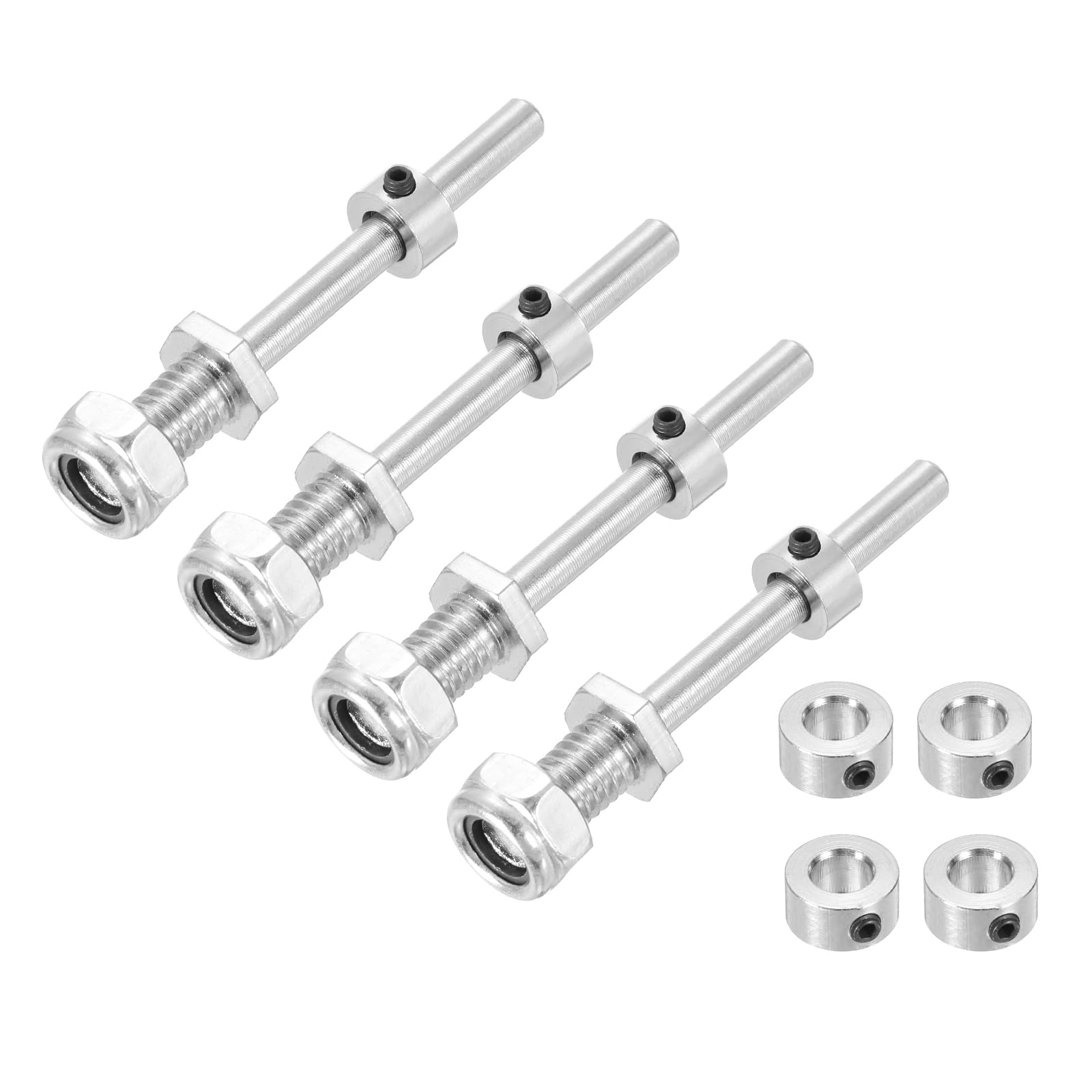 sourcing map 5/16 Inch Diameter x 2.4 Inch Length 4 Set Landing Gear Axle Shaft Drive Axle with Nuts for RC Airplane