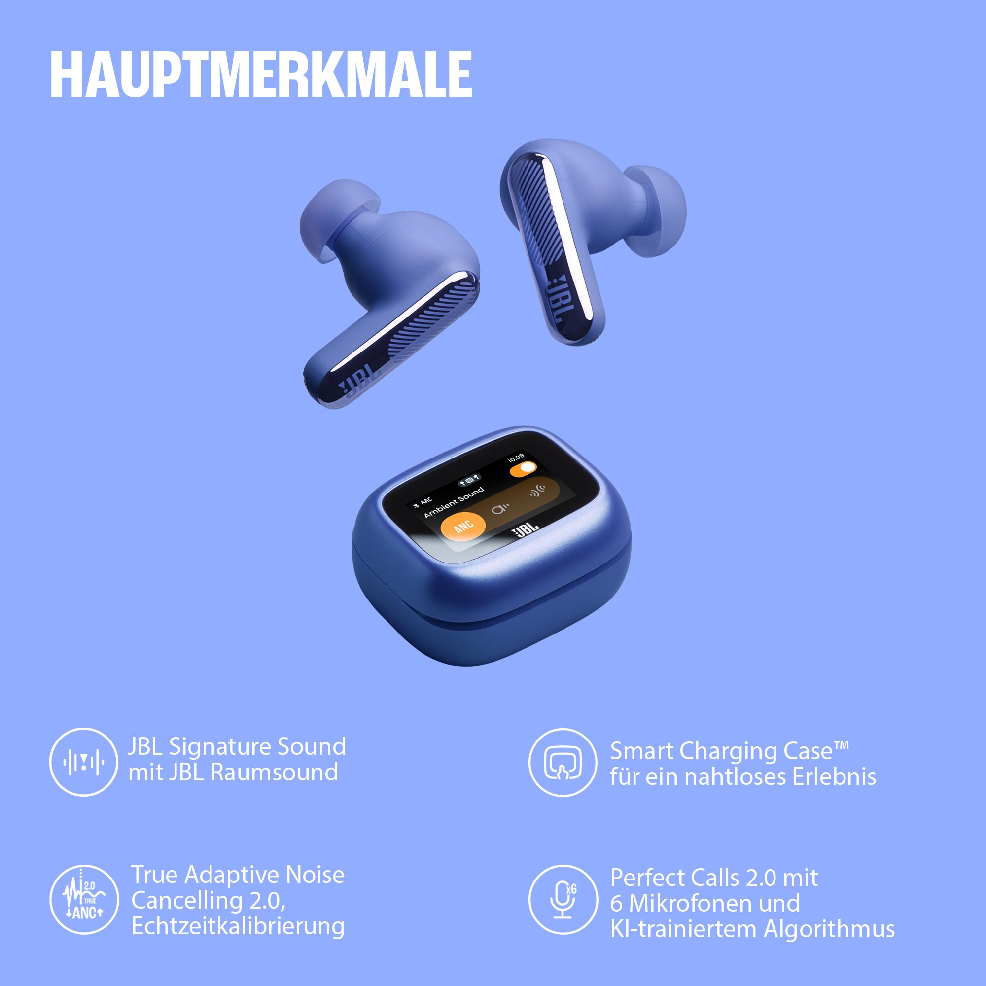 JBL Live Beam 4, Kabellose Noise-Cancelling-Ohrhörer, Hi-Res Audio, Smart Charging Case, Bluetooth, 48 Std. Akkulaufzeit, IP55 wasserdicht, Grün 2