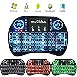 niceEshop(TM) 2.4 G Mini Portable Wireless Keyboard with Touchpad Mouse Multi-media Handheld Android Keyboard for Windows, Android/Google/Smart TV, Linux, Mac OS, Colorful Backlit