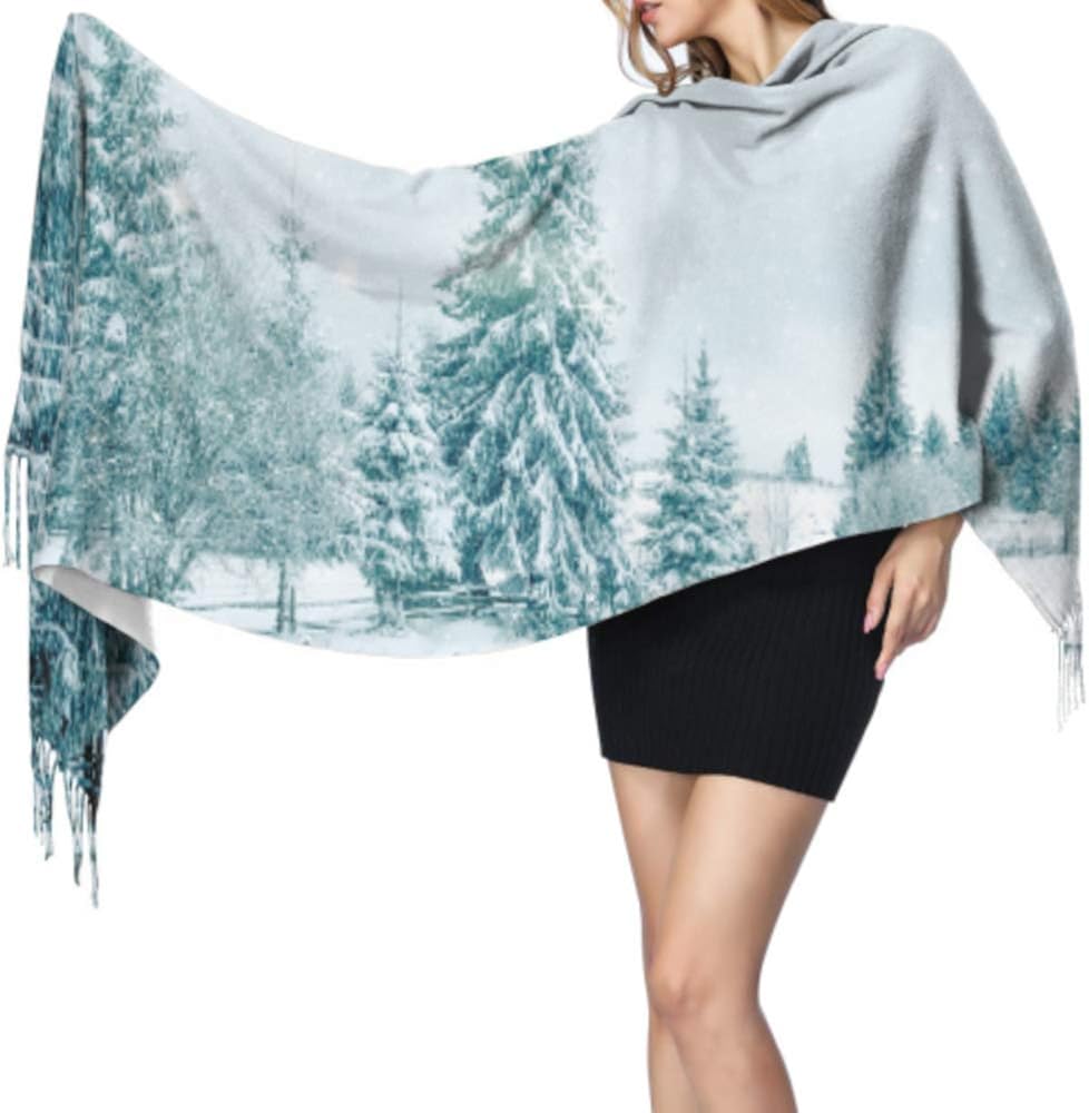 Women's Warm Shawl Scarf Fashion Long Shawl Christmas Snowy Winter
