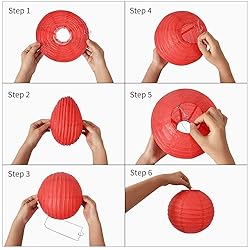 BEISHIDA Pink Round Paper Lanterns Hanging