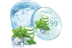 KYAALN Aloe Vera Gel for Face & Body, Aloe Gel from Freshly Cut Leaves, Fast Absorbing & Non-Sticky, Deep Hydration & Moisturizing for Dry Skin, Sunburn Relief, After Shave, Hair & Scalp Care, All Skin Types