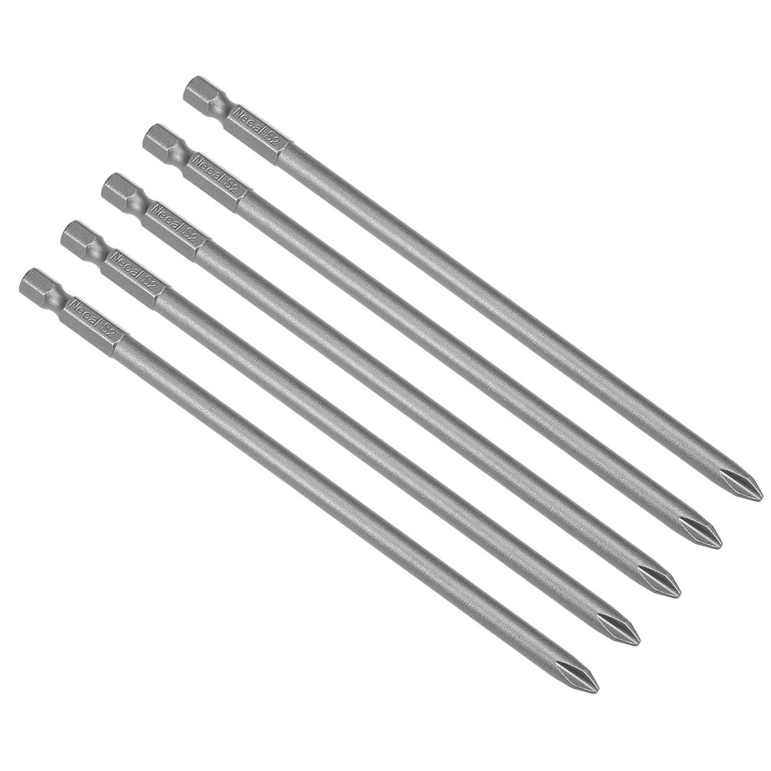 sourcing map 5 Pcs 1/4 Shank 150mm Length 6mm Phillips PH2 Magnetic S2 Screwdriver Bits