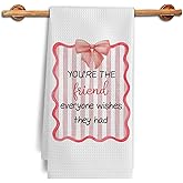 TAZSWDMM Gifts for Best Friend Kitchen Towels, Friendship Gifts for Women Dish Tea Towels, You're The Friend Everyone Wishes They Had Decorative Hand Towels for Kitchen Bathroom, 16x24 Inch