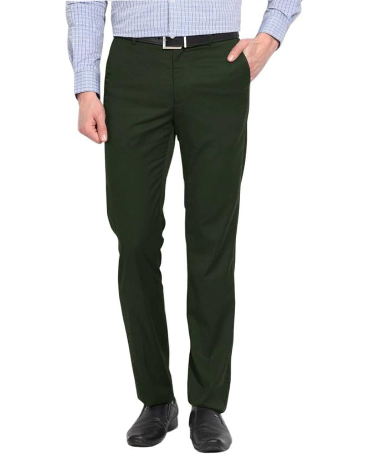 ad & av men's formal trouser (baleno_green_new_aa) - dark green