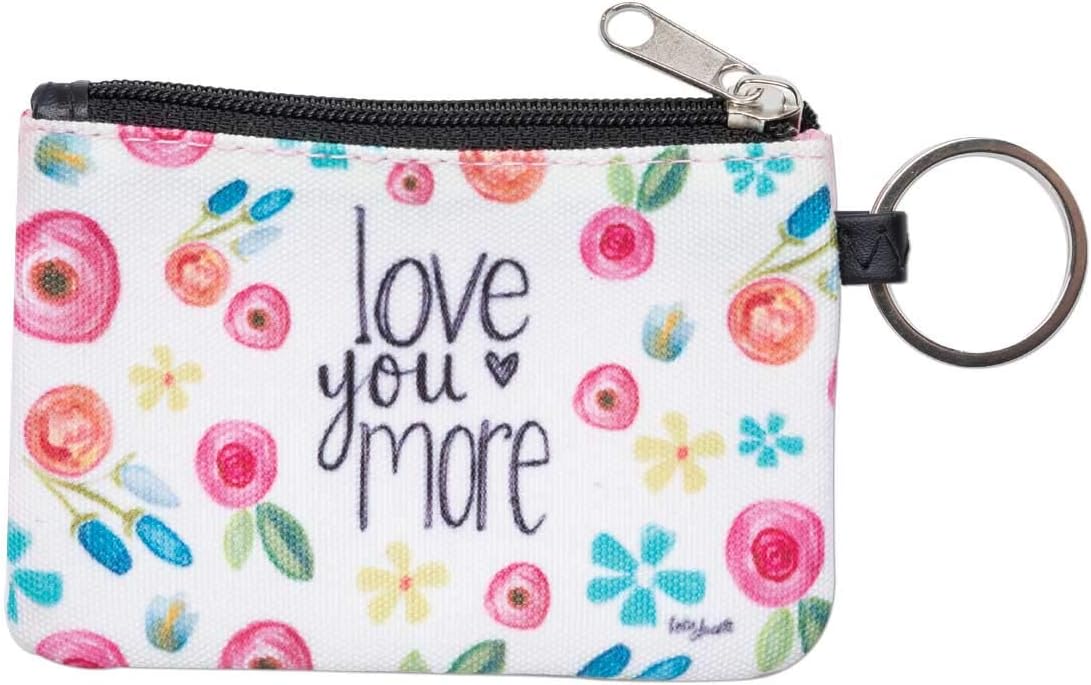 Brownlow Gifts Simple Inspirations Zippered Slim Wallet with Keychain and ID Window, 5 x 3.5-Inches, Love You More: Home & Kitchen
