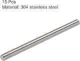 sourcing map M6 x 80mm Fully Threaded Rod 304 Stainless Steel Right Hand 1mm view 2