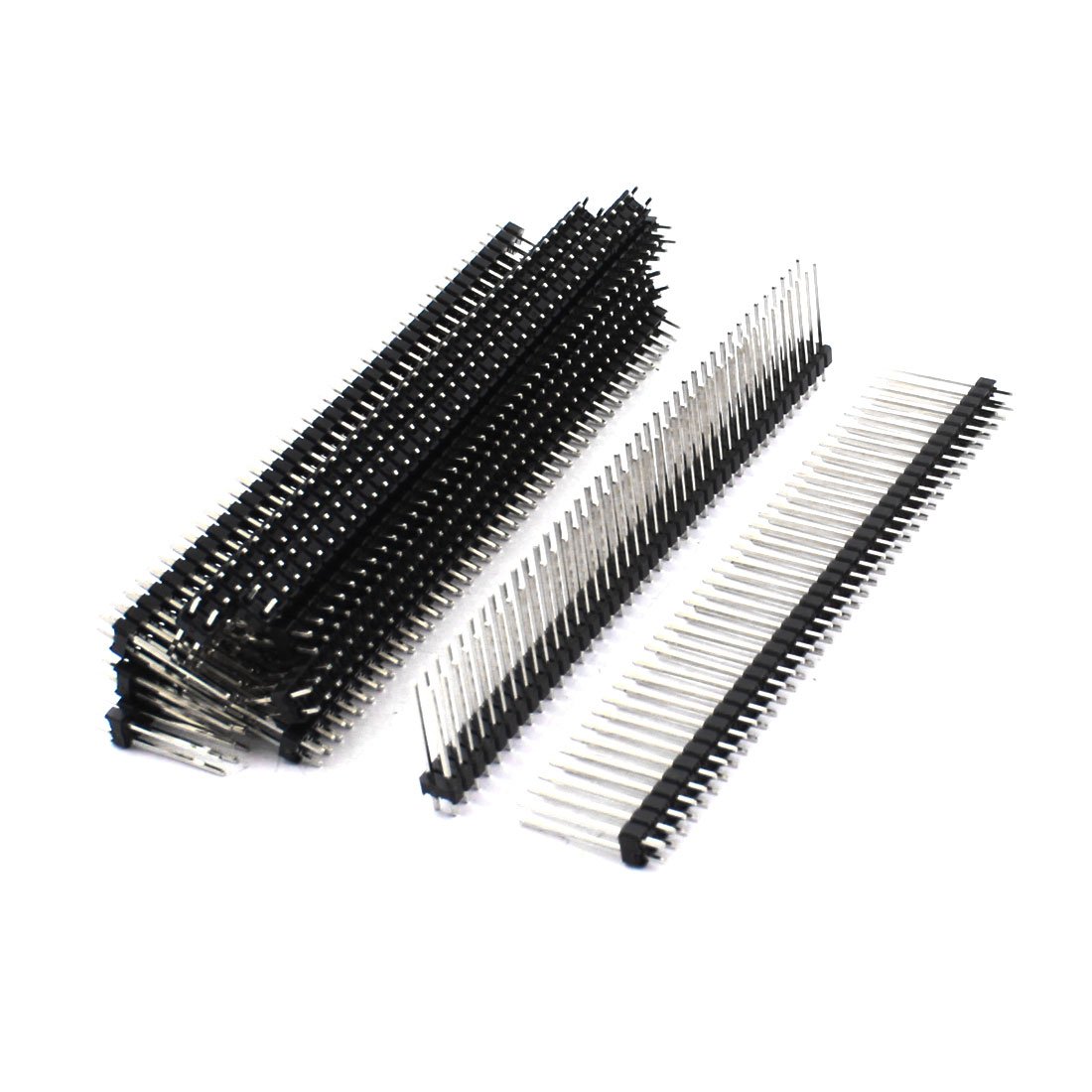 sourcing map 10Pcs 2.54mm 80Pin Double Row Straight Pin Header Connector Strip 20mm
