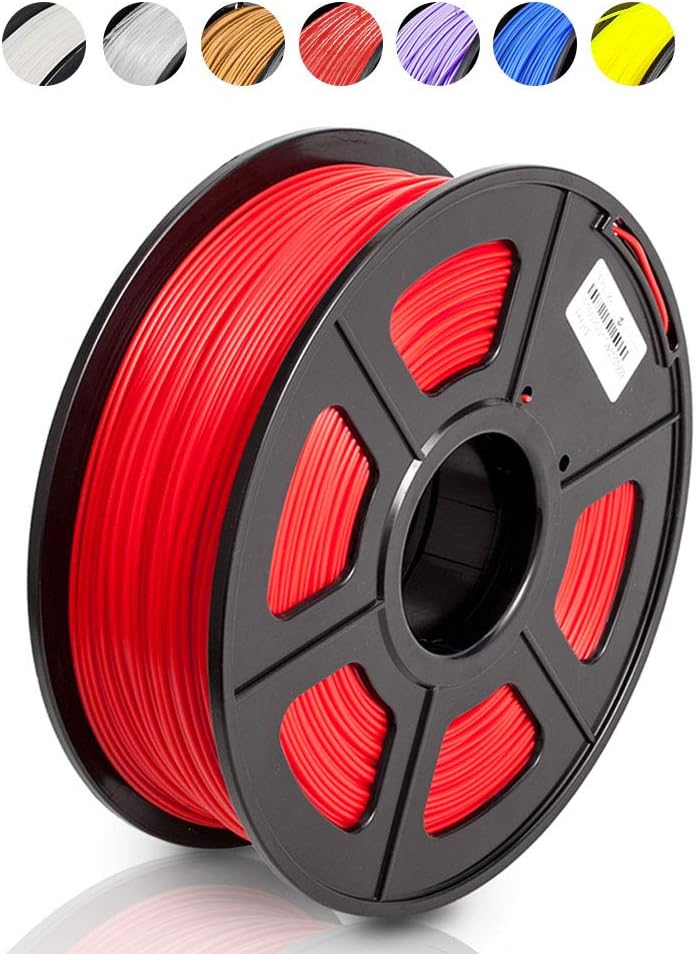 PLA 3D Filament,3D Printing Filament Dimensional Accuracy +/- 0.02 mm, 2.2 lbs (1KG) Spool,1.75mm(Red)
