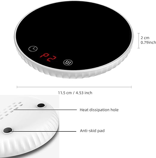 Amazon Com Diskary Coffee Mug Warmer Tea Cup Heater For Home Office Desk Use To Warm Coffee Tea Milk Candle Wax Cup Warmer Heating Plate With Auto Shut Off And Display Screen White