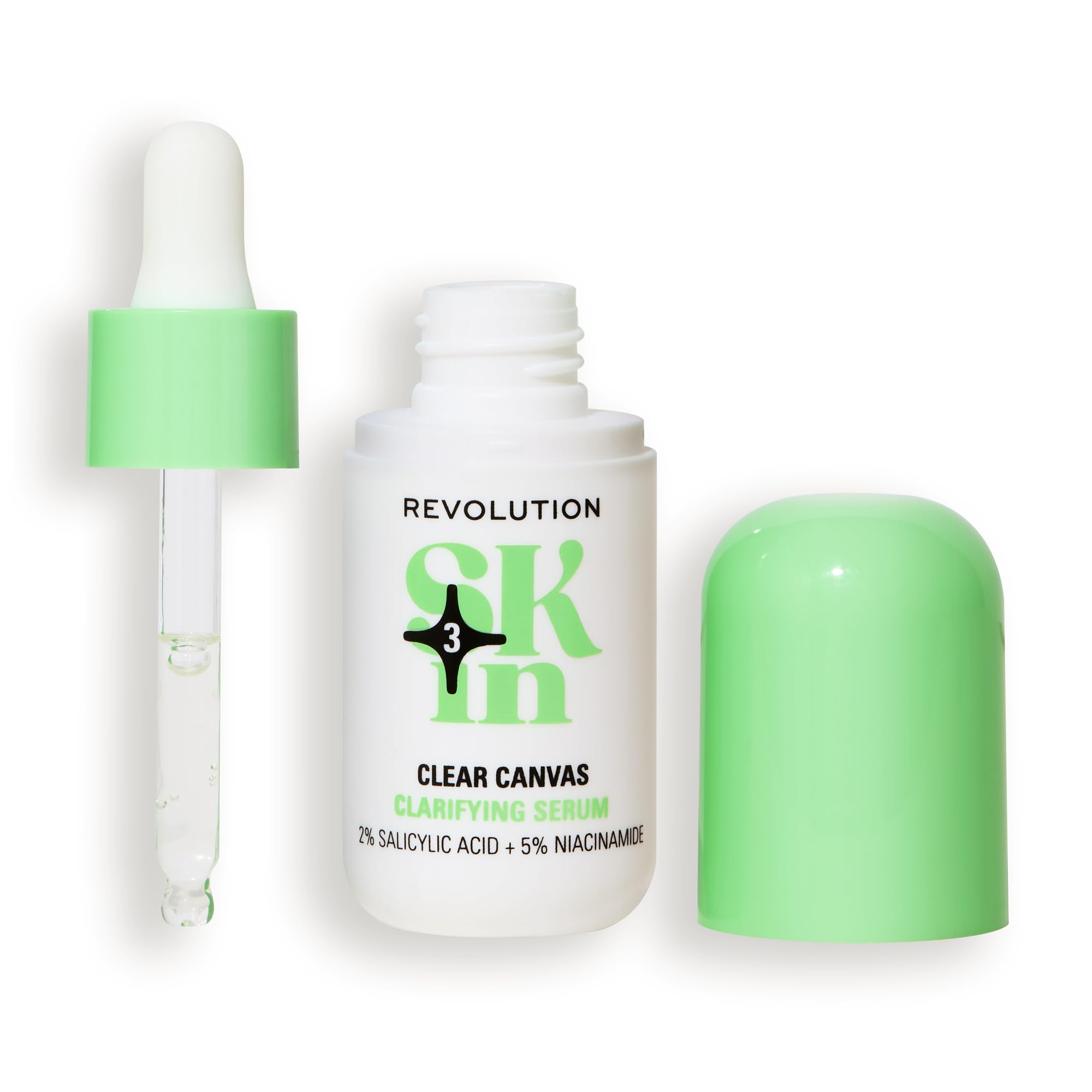 Revolution Skin, Clear Canvas 5% Niacinamide & 2% Salicylic Acid Clarifying Serum, Face Serum, Helps Blemishes, Vegan & Cruelty-Free, 30ml