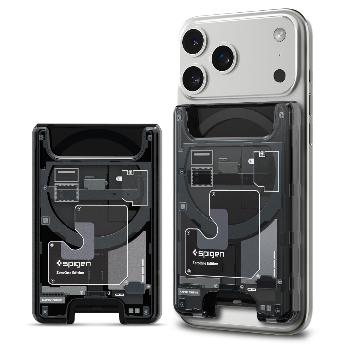 Spigen Ultra Hybrid MagFit Version 1 Magnetic Wallet Card Holder 3-Cards Compatible with iPhone 16/15/14/13/12 Models, MagSafe Accessories - ZeroOne