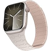 ZZDZZ Compatible with Apple Watch Band 49mm 46mm 45mm 44mm 42mm 41mm 40mm 38mm, Silicone Magnetic Adjustable Loop Strap for iWatch Ultra 3/2/1 SE3 Series 11 10 9 8 7 6-1 (42/41/40/38, Starlight Pink)