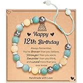 HGDEER 5-21 Year Old Birthday Gifts for Girls and Her, Meaningful Nature Stone Bracelet with Message Card for Daughter Granddaughter Niece Sister Friend