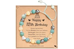 HGDEER 5-21 Year Old Birthday Gifts for Girls and Her, Meaningful Nature Stone Bracelet with Message Card for Daughter Granddaughter Niece Sister Friend