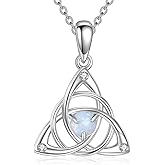 LUHE Celtic Knot Necklace Sterling Silver Celtic Knot Pendant Trinity Knot Jewelry Women's Irish Gift
