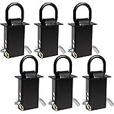 Hedday Trailer Stake Pocket D Ring 16200lbs Heavy Duty Removable Adjustable D-Ring Stake Pocket Tie Downs for Utility Trailers, Flatbed Trucks w/ 1/2" Hitch Pin (Black, 6PCS)