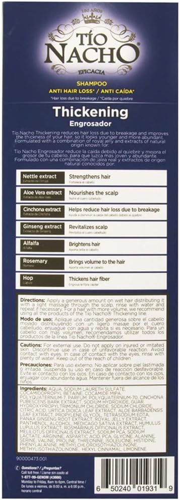 Tio Nacho Engrosador - Anti Hair Loss Thickening Shampoo - Volume Filler Shampoo 415ml, 415 ml (Lot de 1) - Image 4