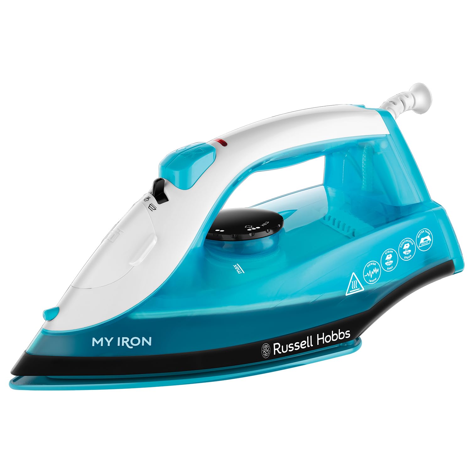 Russell Hobbs My Iron Steam Iron, Ceramic Soleplate, 260ml Water Tank, 120g steam shot, 28g continuous steam, Self-Clean Function, 2m Cord, Vertical and variable steam, 1800W, 25580