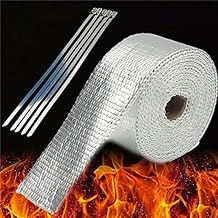 color plateado alto aislamiento de calor fibra de vidrio Wrap Tubo de escape Cabecera cinta