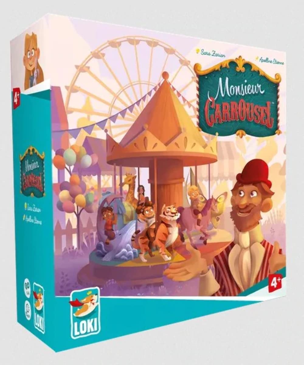Iello | Monsieur Carrousel | Cooperative Family Game | Ages 4+ | 2-5 Players | 15 Minutes Playing Time