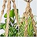 Newcomdigi Plant Hanger Macrame Jute 4 Leg 40 Inch with Beads, Handmade Knotted Plant Hanger Rope for Indoor Outdoor Patio Deck Ceiling Pots,1 Rope for 2 Pots