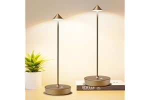 Tpczqj Set of 2 Rechargeable Cordless Table Lamp,6000mAh LED Battery Operated Desk Lamp Touch 3 Color Stepless Dimming Portable Outdoor Waterproof Table Light for Patio/Restaurant/Dining/Home