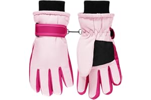 Haloumoning Kids Ski Gloves Waterproof Thermal Winter Warm Snow Snowboard Cycling Gloves for Boys Girls 3-15Y