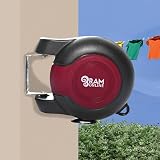 Ram 30m Retractable Clothes Line Wall Mounted Heavy Duty Burgundy view 7