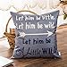 Fahrendom Let Him be Little Let Him be Wild Let Him be a Little Wild with Arrow Boy Nursery Art Sign Cotton Linen Home Decorative Throw Pillow Case Cushion Cover with Words for Sofa Couch 18 x 18 in