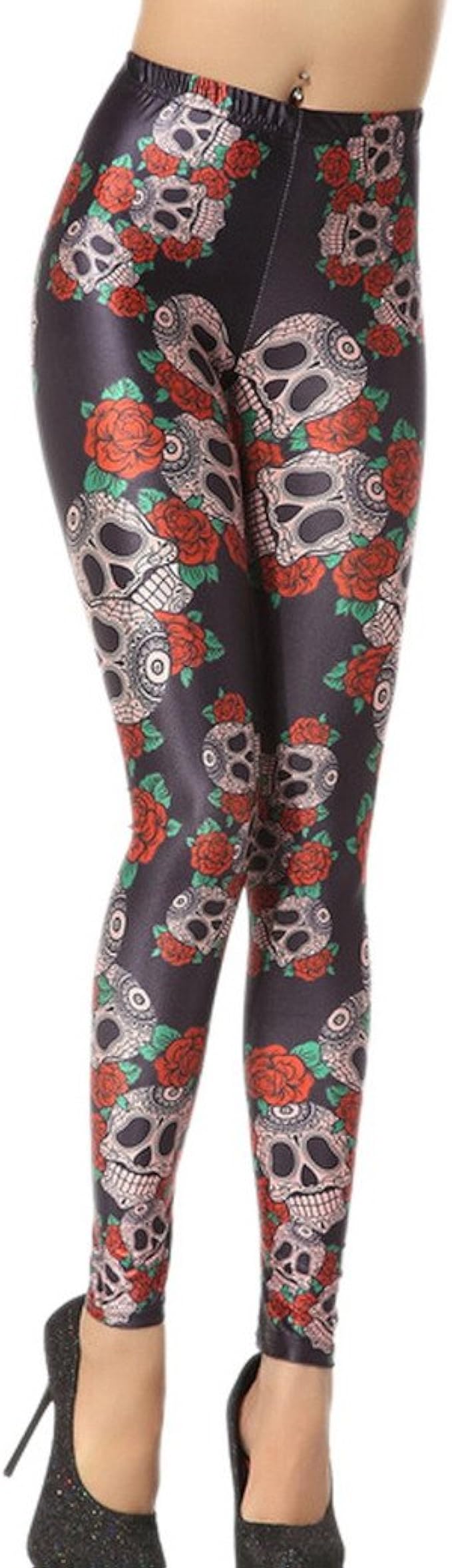 Aivtalk Vogue Leggings Skinny Pantalones Lápiz Elásticos Pantalón Largo Pants para Mujer Chica - Estampado Moda