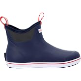XTRATUF Men's Ankle Deck Boot, Navy Red, Size 14(M)
