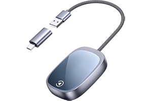 kacylzom Carplay Wireless Adapter 2 in 1 - Android Auto Wireless Adapter Converts Wired Carplay&Android Auto to Wire Less Plug&Play Car Play Wi-Fi Dongle for iPhone 6+/iOS 10+ and Androi 11+