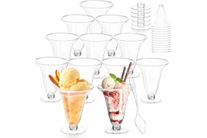 Yopay 90 Pack 3oz Mini Plastic Martini Glasses, Dessert Cups with Spoons, Disposable Shooter Cups, Clear Cocktail Wine Cup, S