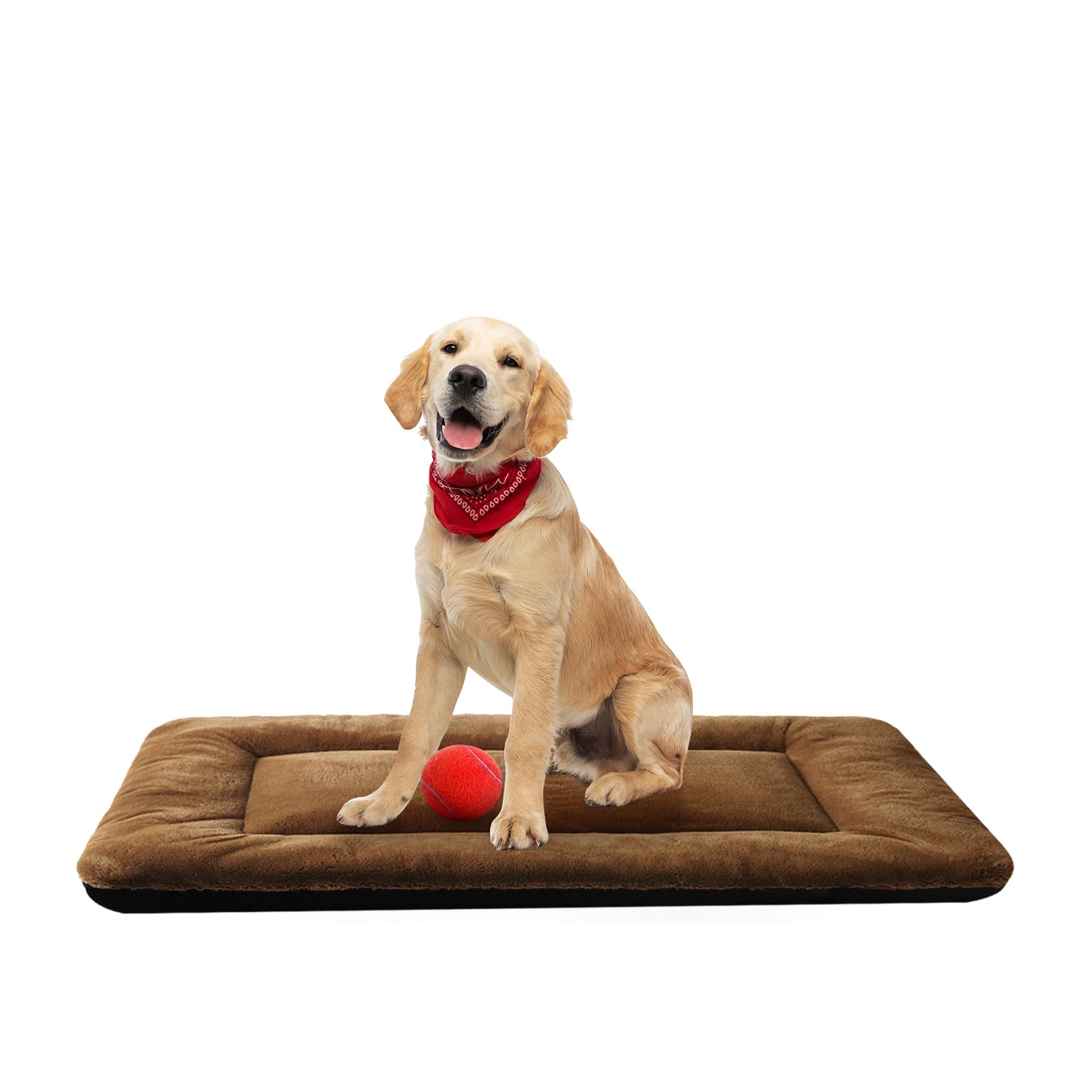 Photo 1 of Dog Beds Crate Pad for Medium/Large Dogs Ultra Soft Dog Crate Bed Washable & Anti-Slip Kennel Pad for Dogs Cozy Sleeping Mat,Brown 36inch