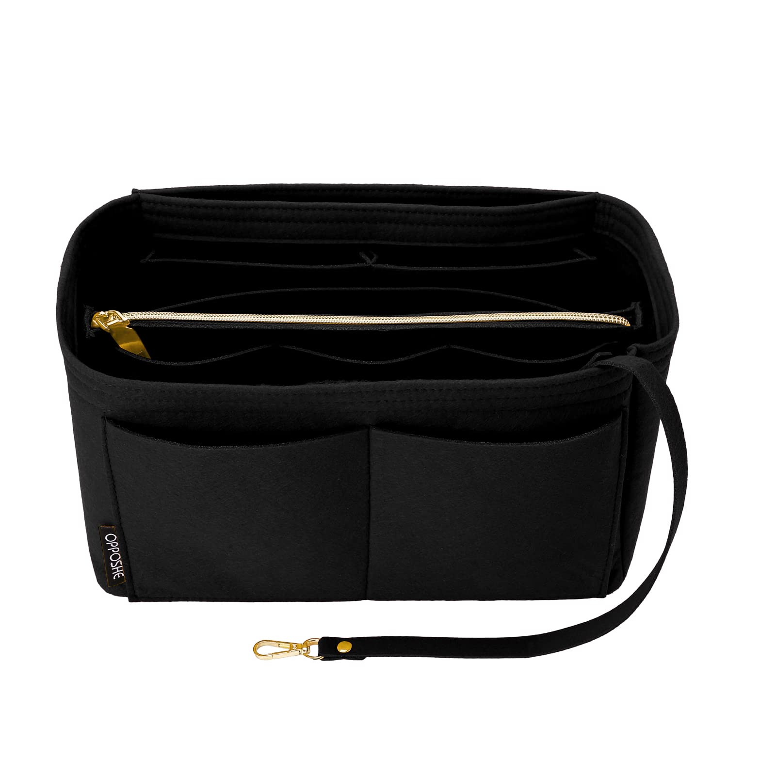Photo 1 of OPPOSHE Purse Organizer Insert for Handbags, Softened Felt Bag Insert Organizer for Tote, Compatible with LV, Coach, MK, Kate Spade, Goyard, Longchamp (Black, XX-Large)