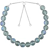 CRYSTALINES Mystic Coated Aura Quartz Gemstone Bolo Bracelet, Healing Crystal, Handmade, Gemstone Jewelry, Adjustable Slider, Birthday, Minimalist Bracelet, Gift for Women, 10 inch