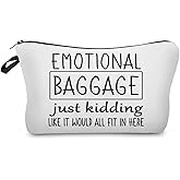 Livel lhood Emotional Baggage Makeup Bag Cute Small Organizer Zipper Pouch Emotional Baggage Cosmetic Bag Christmas Birthday Present for Friends Women