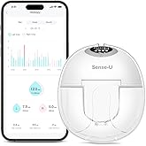 Sense-U Hands Free Breast Pump, Portable Wearable Breastfeeding Pump, 300mmHg Strong Suction, Wireless Electric Breast Pumps Discreet, 4 Modes & 9 Levels, 19/21/24mm Double Sealed Flange, 1 Pack