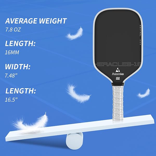 AILANFEI PICKLEBALL PADDLES SET, T700 CARBON FIBER PICKLEBALL PADDLES, A LIGHTWEIGHT PICKLEBALL PADDLE SUITABLE FOR INTERMEDIATE AND PROFESSIONAL PLAYERS (WHITE)