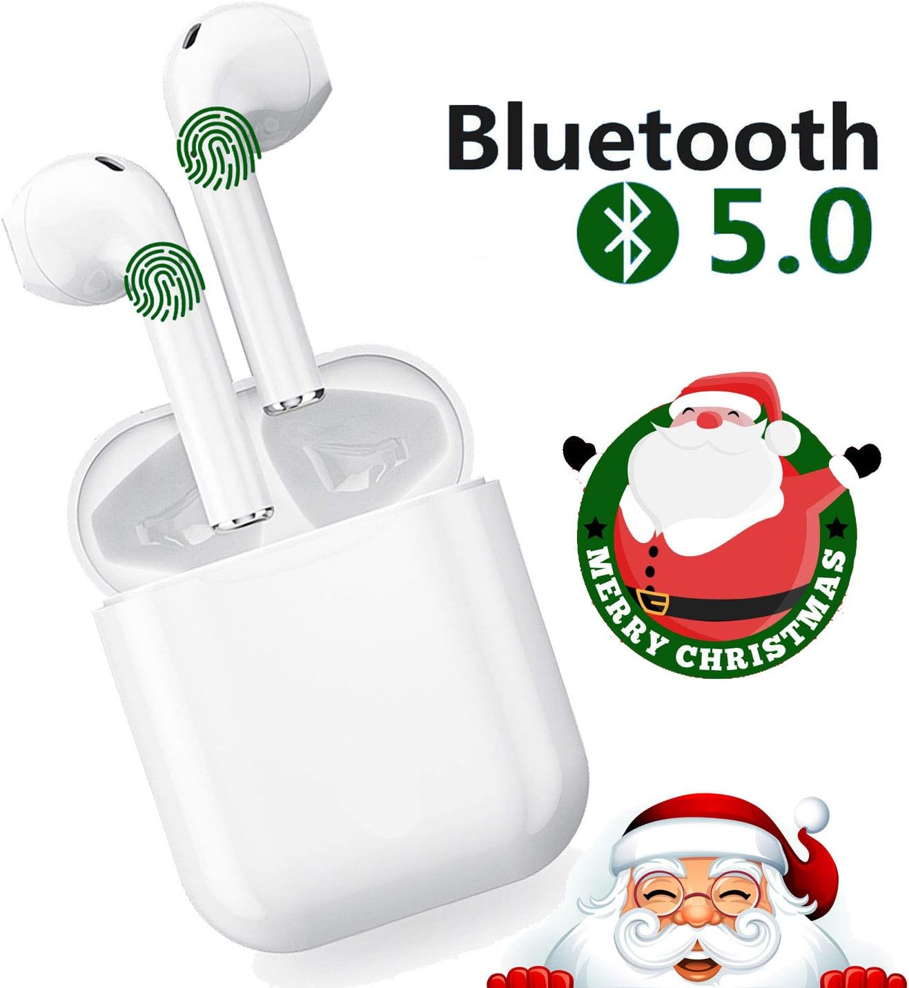 Bluetooth Headphones, Bluetooth 5.0 Wireless Sports Headset,with Touch-Control Pop-ups Auto Pairing Fast Charging,with IPX5 Waterproof,for iOS/Android/apple/Airpods,Best gift choice