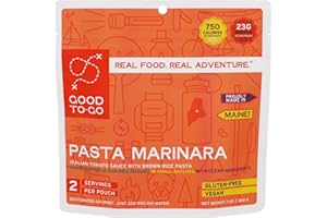 GOOD TO-GO Pasta Marinara (Double Serving) | Camping & Backpacking Food | Just Add Water Backpacking Meals | Good To-Go Dehydrated Meals Taste Better Than Freeze Dried Food