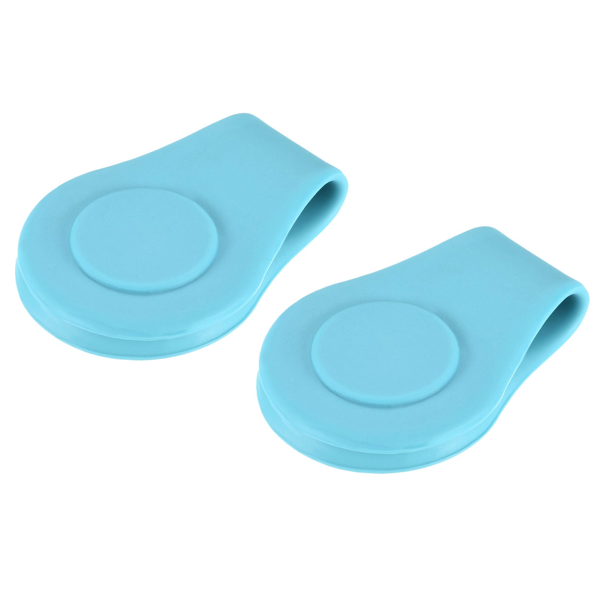 M METERXITY 2 Pack Golf Hat Clip - Silicone Golf Ball Marker Hat, Magnetic Anti-rust, Apply to Golfer Women Men (Light Blue)