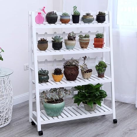 Amazon Co Jp フラワー スタンド 木製 盆栽棚 床置き ガーデニング 車輪付き 花台 多層 植物 スタンド 園芸ラック 植物棚 ベランダ 屋外 室内 ガーデニング 棚 盆栽棚 色 白 サイズ 70x31x1cm ホーム キッチン