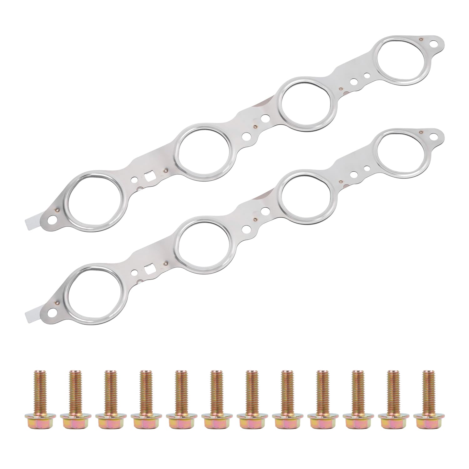 Photo 1 of 12617944 Exhaust Manifold Header Gasket with Bolts Compatible with Chevy Silverado Camaro Caprice Corvette Tahoe GMC Sierra CTS Escalade LS1 LS2 LS3 LS6 LQ4 LQ9 LM7 4.8L 5.3L 5.7L 6.0L 6.2L