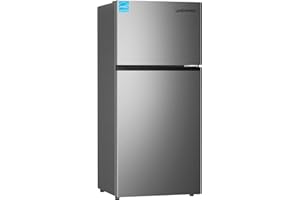 Upstreman 17.6 Cu.Ft Top Freezer Refrigerator Large Capacity Refrigerator, Frost Free, ENERGY STAR, Adjustable Thermostat, Fingerprint Resistant Stainless Steel, Reversible Door
