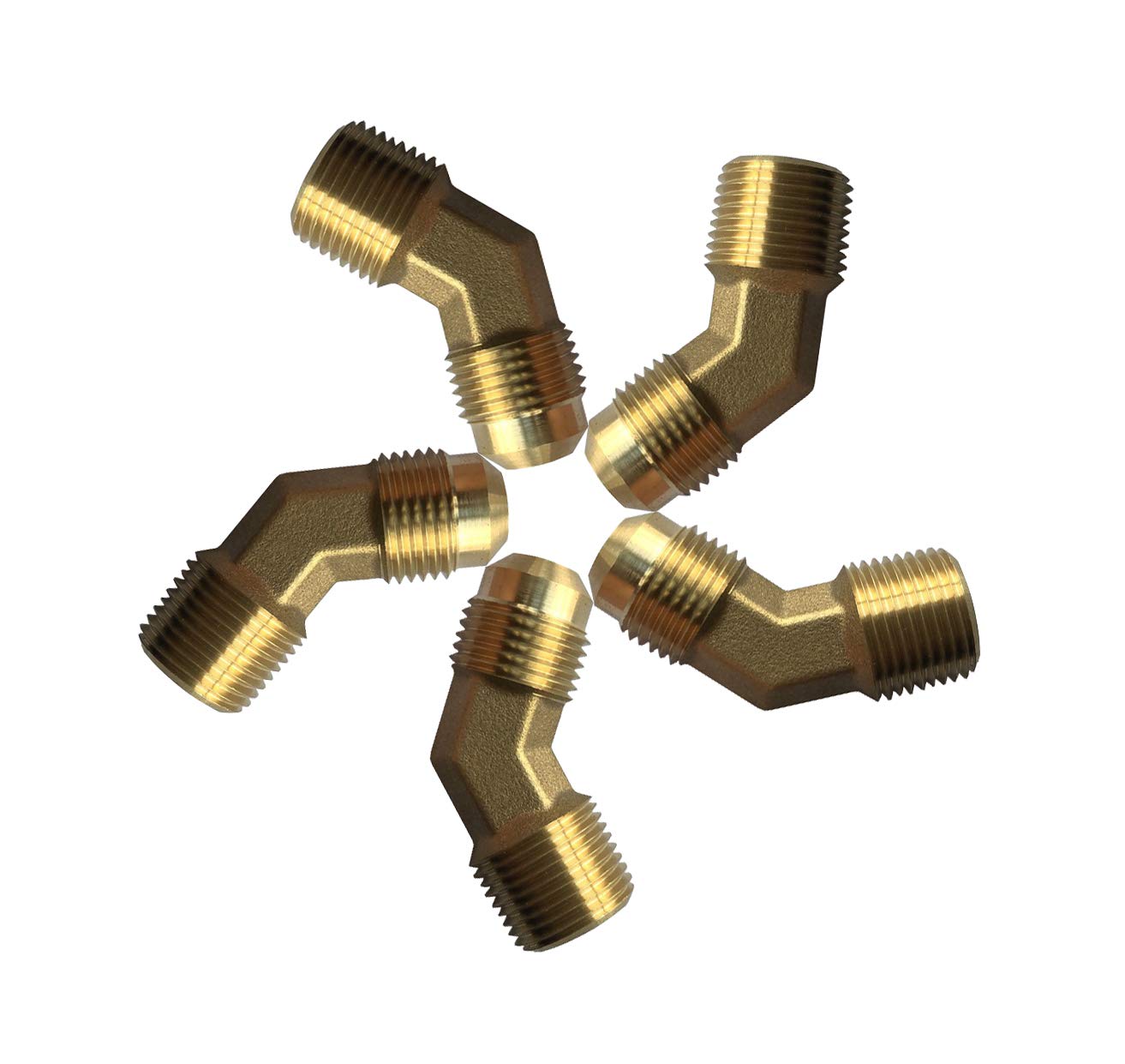 Pack of 20, 1/2 Flare Tube x 3/8 Male Thread skyw SAE 45 Degree Flared Fittings,45 Degree Male