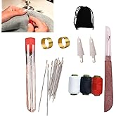 37 Big Eye Steel Sewing Needles Kit, Stainless Steel Hand Sewing Needles for Handcraft Lovers, Professional Steel Needle Set with Large Eye for DIY Sewing Crafts