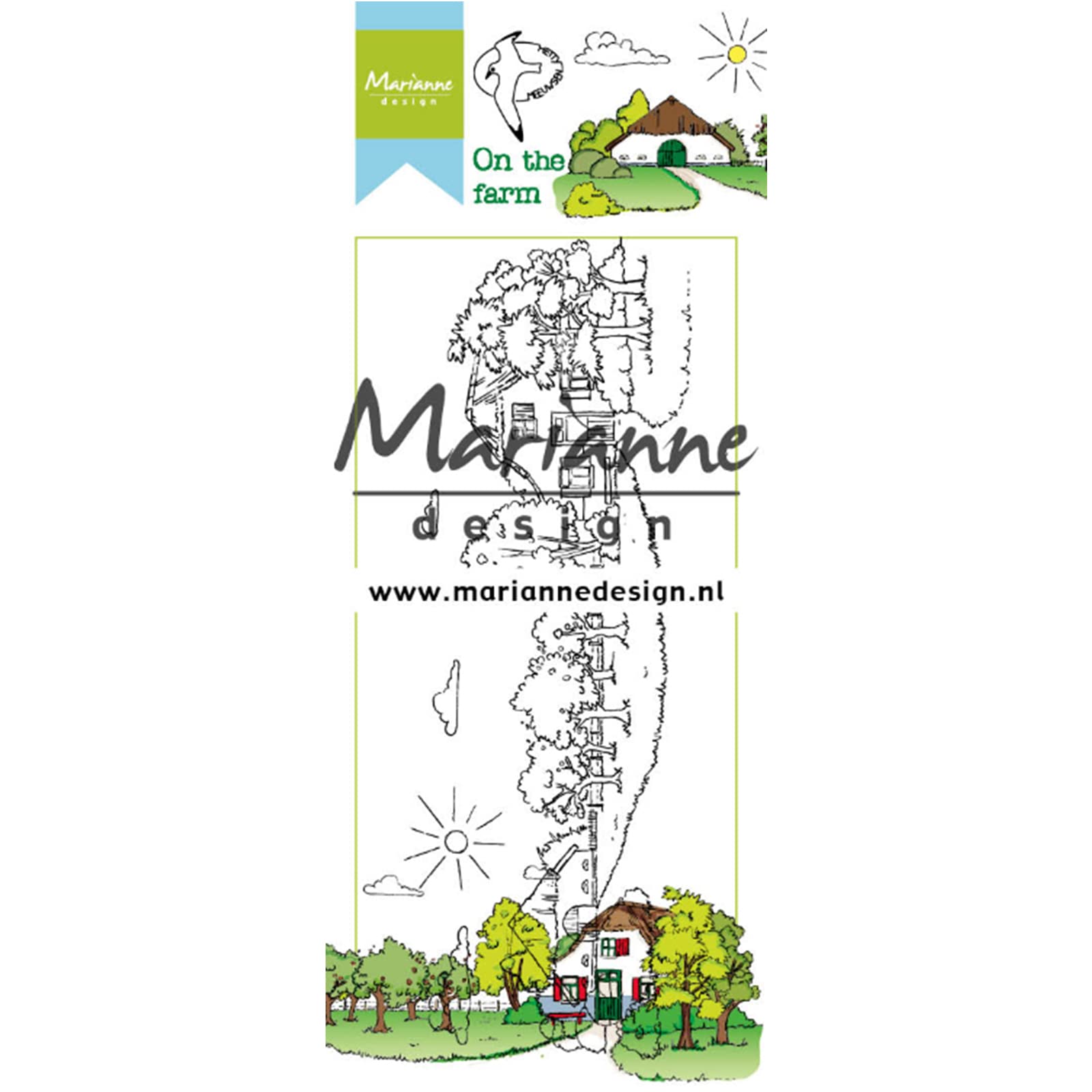 Marianne Design Hetty's On The Farm Clear Stamp Set, Synthetic Material, 18.6 x 7.9 x 0.4 cm