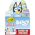Crayola Bluey Art Kit for Kids (45pcs), Bluey Coloring Book Pages & Stickers for Kids, Arts & Crafts Set, Toys For Girls & Boys, Gift, 4+
